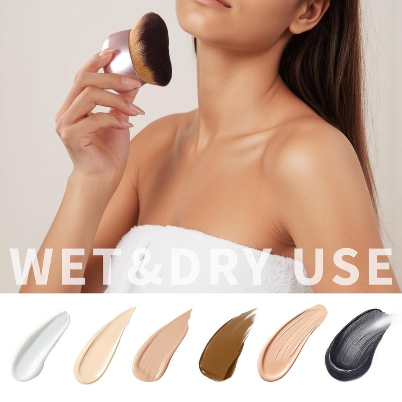 LIALTK Extra Large Makeup Brush & Self Tanning Brush For Self Tanner，For Foundation，Arms And Legs makeup&Bronzer Blend, Body Makeup,Face&Back Makeup - Easy Use, Wet/Dry Use (Purple) - Image 3